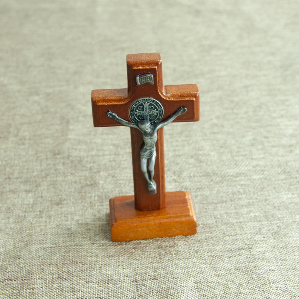 Cruz de Madeira para Decoração com Suporte (LANÇAMENTO)