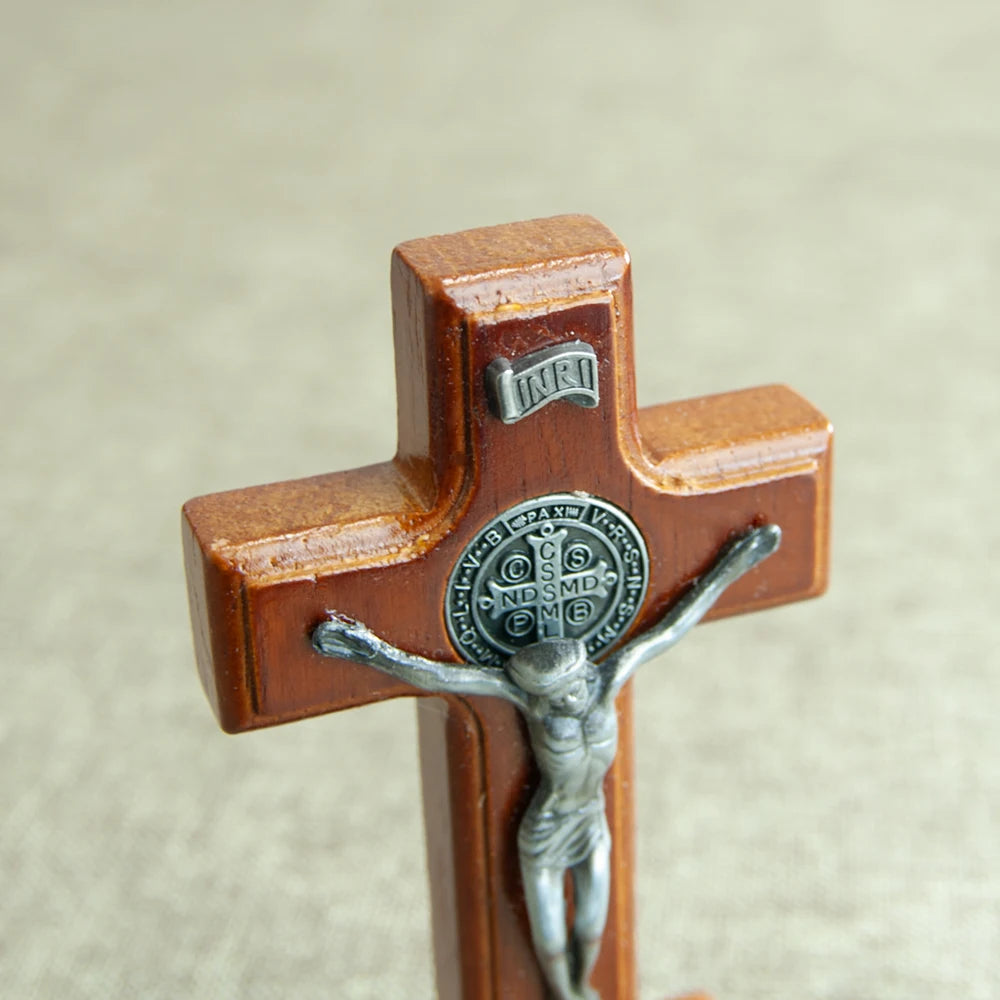 Cruz de Madeira para Decoração com Suporte (LANÇAMENTO)